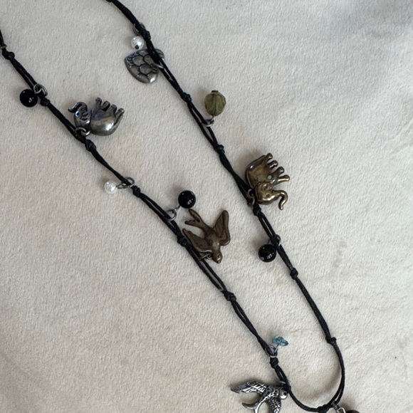 Vintage Boho Black Knotted Charm Necklace - Picture 4 of 4